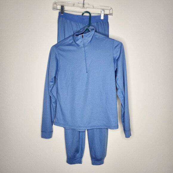 VTG Patagonia Womens XS - Small Blue Capilene Outfit 1/4 Sweatshirt Pants Set - Picture 1 of 8